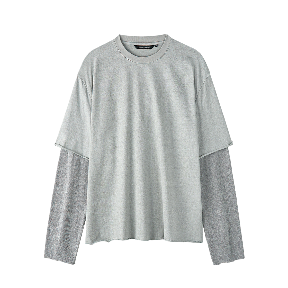 파르티멘토 리웍스 니트 레이어드 롱 슬리브 그레이(Partimento Reworks Knit Layered Long Sleeve Gray)