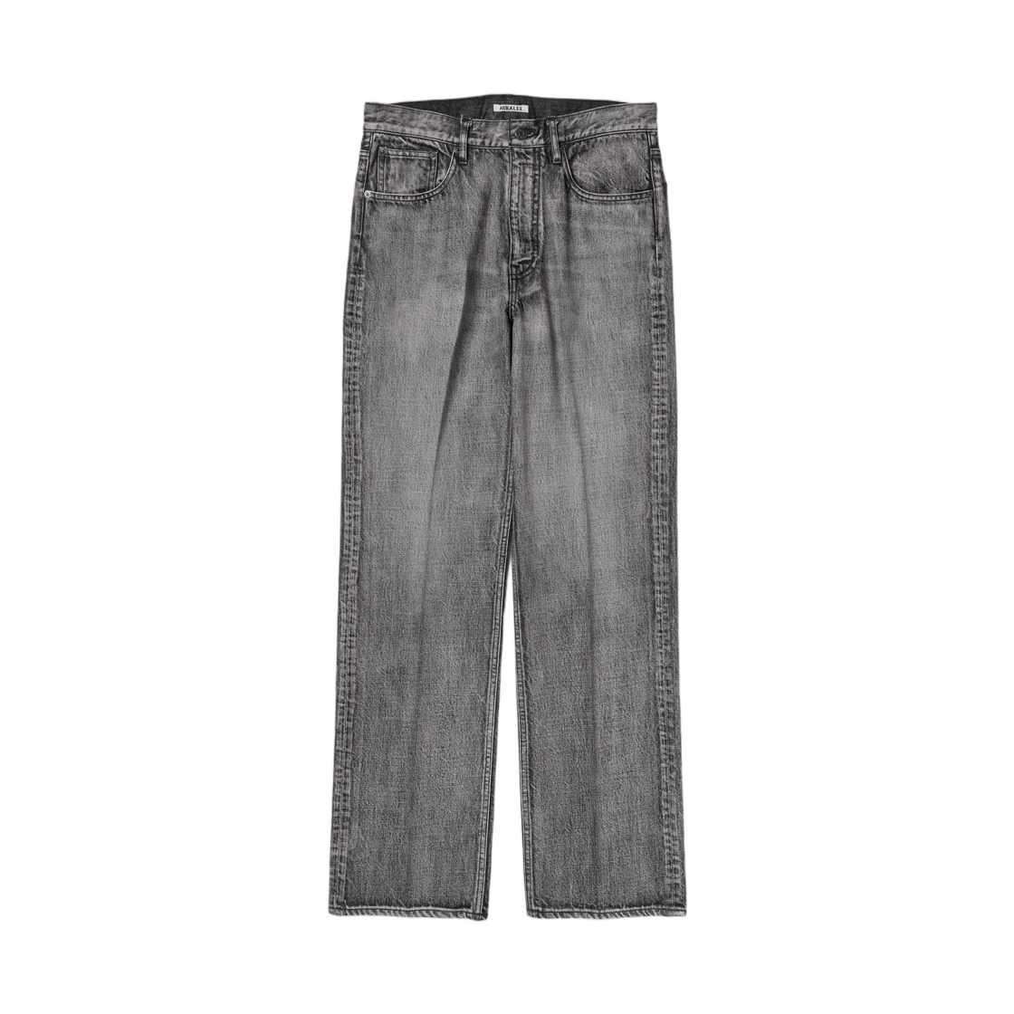A26AP02PD Auralee Faded Heavy Denim Center Pleated Pants Faded Black - 26AW