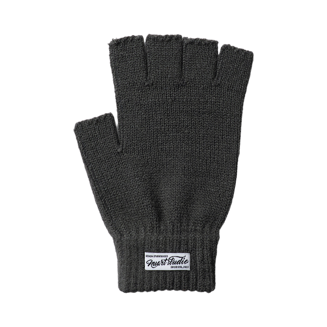 누아트스튜디오 베이직 핑거리스 니트 장갑 차콜(NUARTSTUDIO Basic Fingerless Knit Gloves Charcoal)