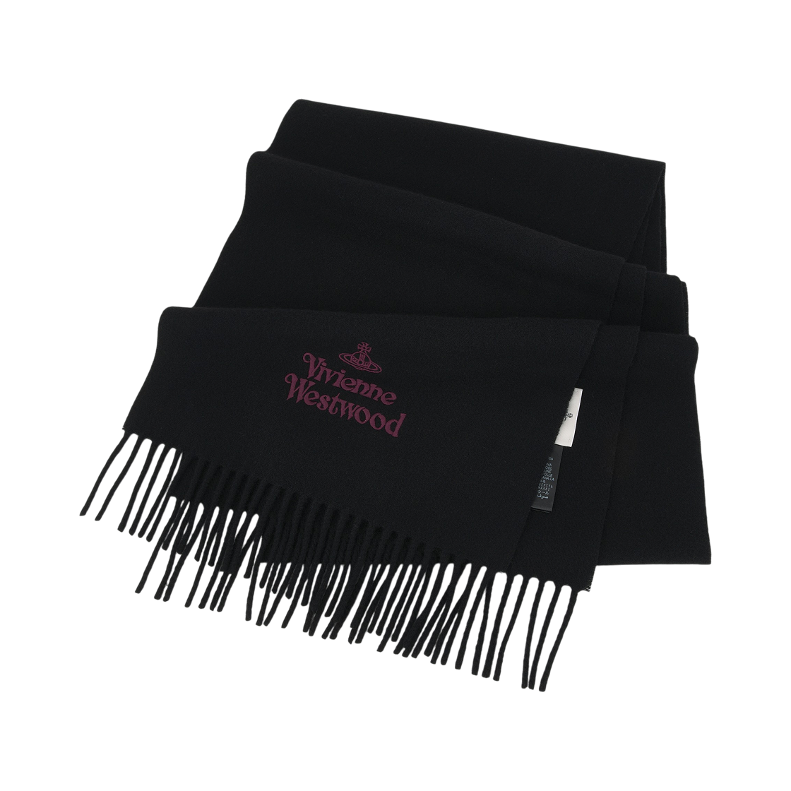 비비안 웨스트우드 자수 로고 머플러 블랙 와인(Vivienne Westwood Embroidered Logo Muffler Black Wine) - 2