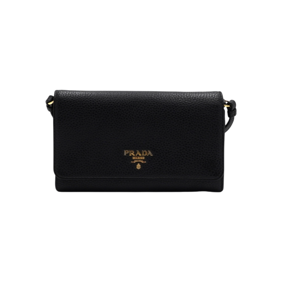 ITRB6F2T8OTL Prada Black Leather Mini Clutch Crossbody Bag