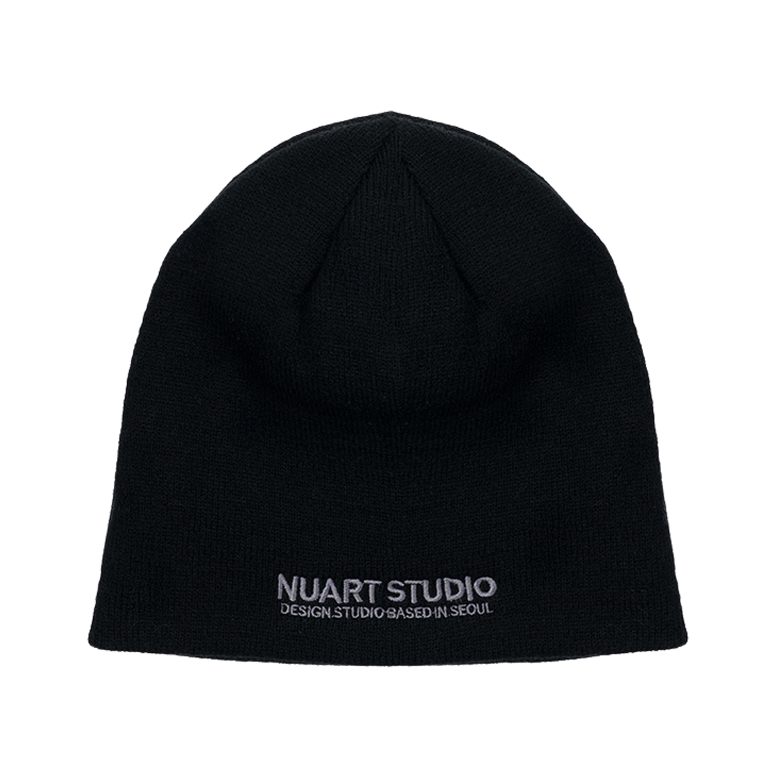 누아트스튜디오 레터링 로고 니트 모자 비니 블랙(NUARTSTUDIO Lettering Logo Knit Beanie Black)