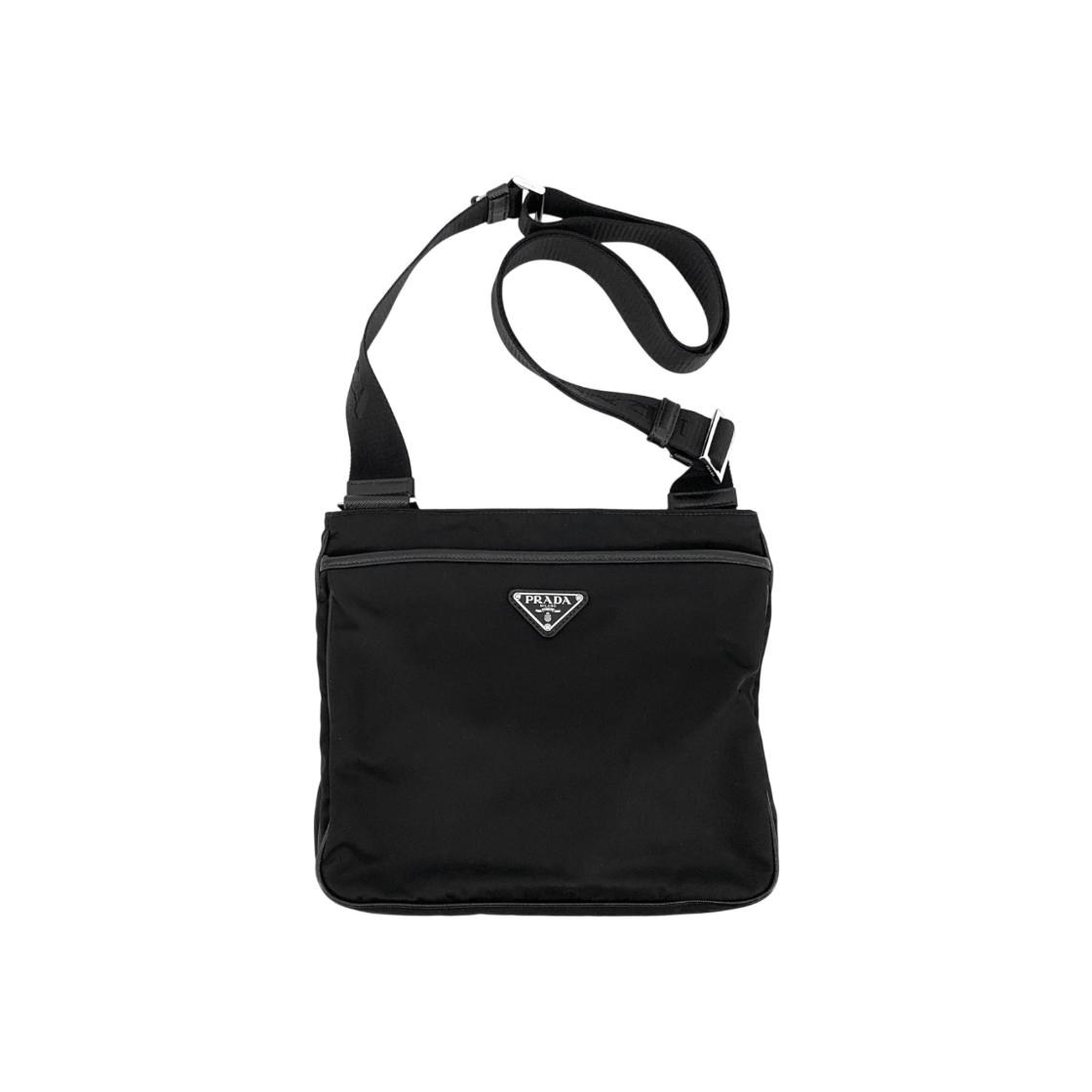ITFF66633WUI Prada Re Nylon Triangle Logo Messenger Bag
