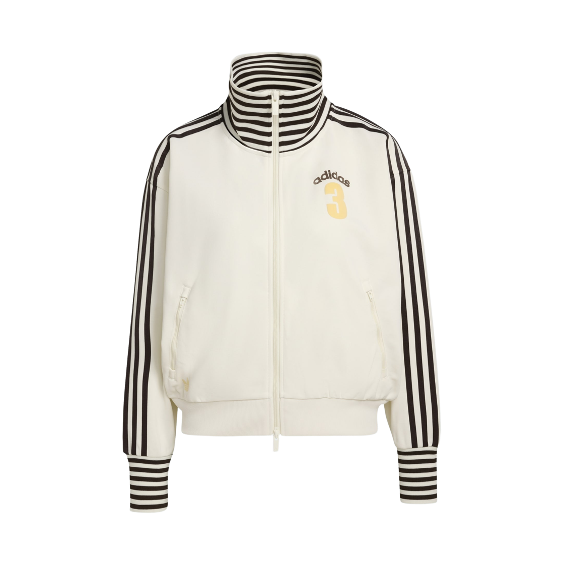 KW2055 (W) Adidas Originals Vintage Beckenbauer TT Striped Rib Track Top Off White - KR Sizing