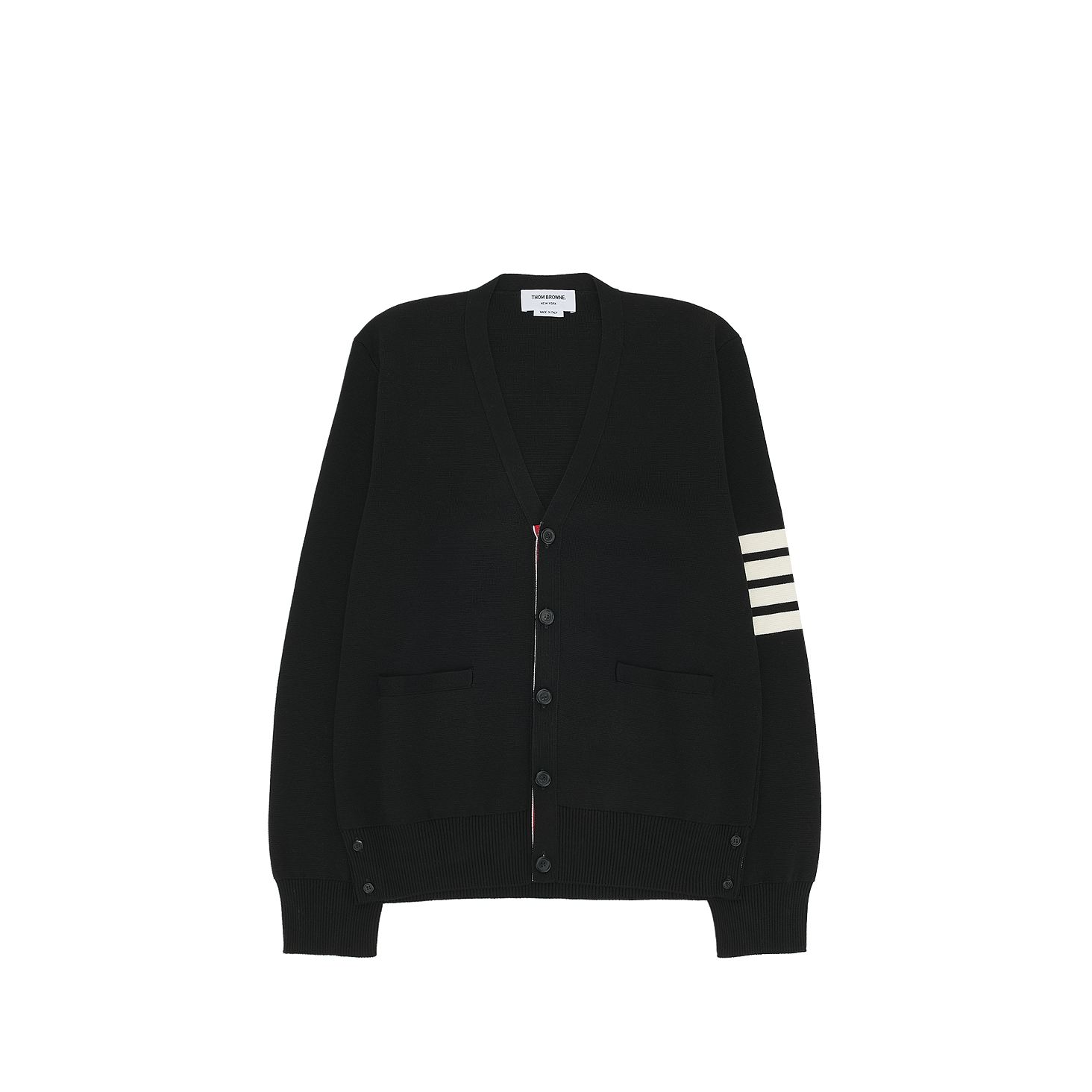 MKC171A-00219-001 Thom Browne Milano Stitch 4-Bar Cardigan Black