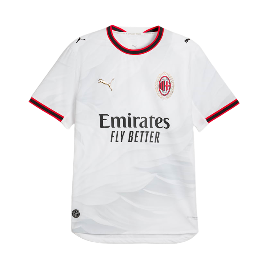 784129-02 Puma AC Milan Away Authentic Soccer Jersey White Victory Gold (Non Marking Ver.)