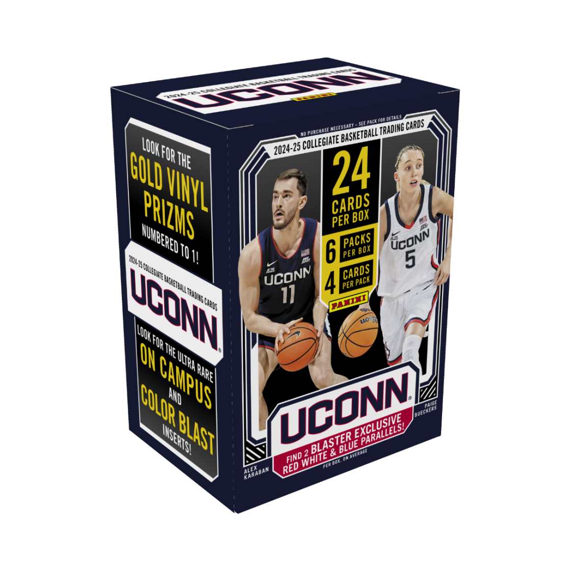 파니니 2024-25 유니버시티 오브 코넥티컷 컬리지에이트 베스킷볼 블래스터 박스 (6팩)(Panini 2024-25 University of Connecticut Collegiate Basketball Blaster Box (Pack of 6)) - 1