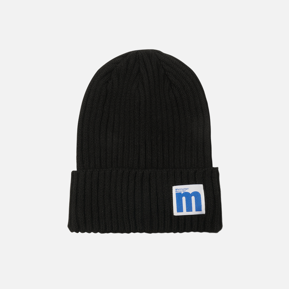 맨하탄 레코즈 코튼 립 비니 - 블랙(Manhattan Records Cotton Rib Beanie - Black) - 2