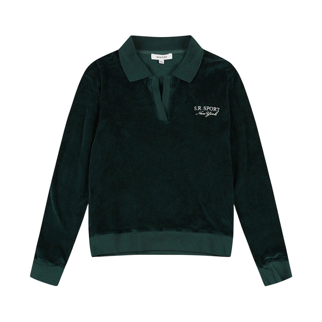 SRD4MT0002GN PEER Sporty & Rich SR Sport Velour Polo Green