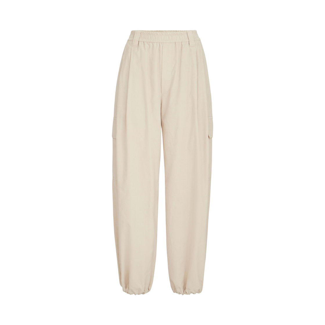 MB187P9371-C1644 (W) Brunello Cucinelli Corduroy Baggy Cargo Trousers Beige