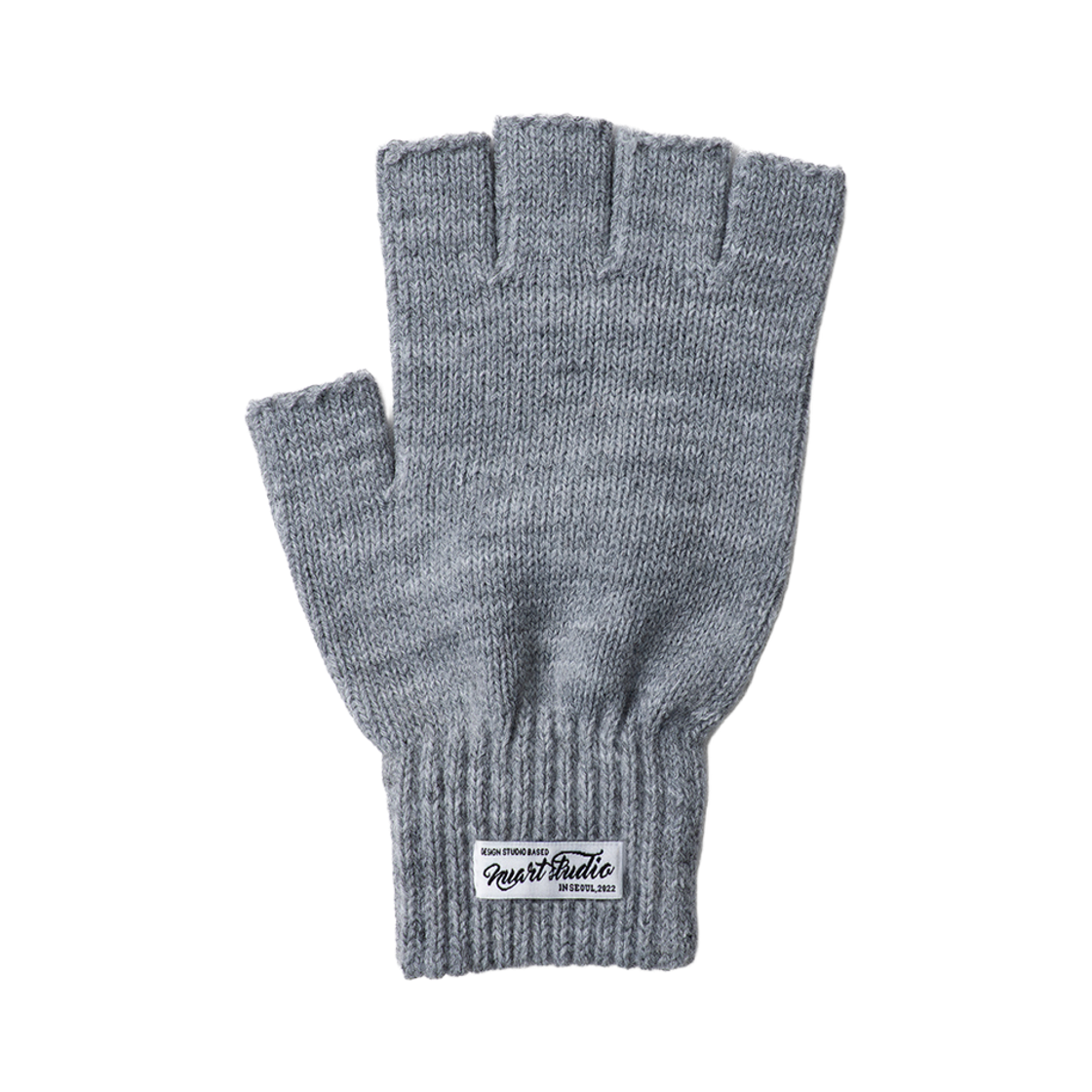 누아트스튜디오 베이직 핑거리스 니트 장갑 그레이(NUARTSTUDIO Basic Fingerless Knit Gloves Gray)