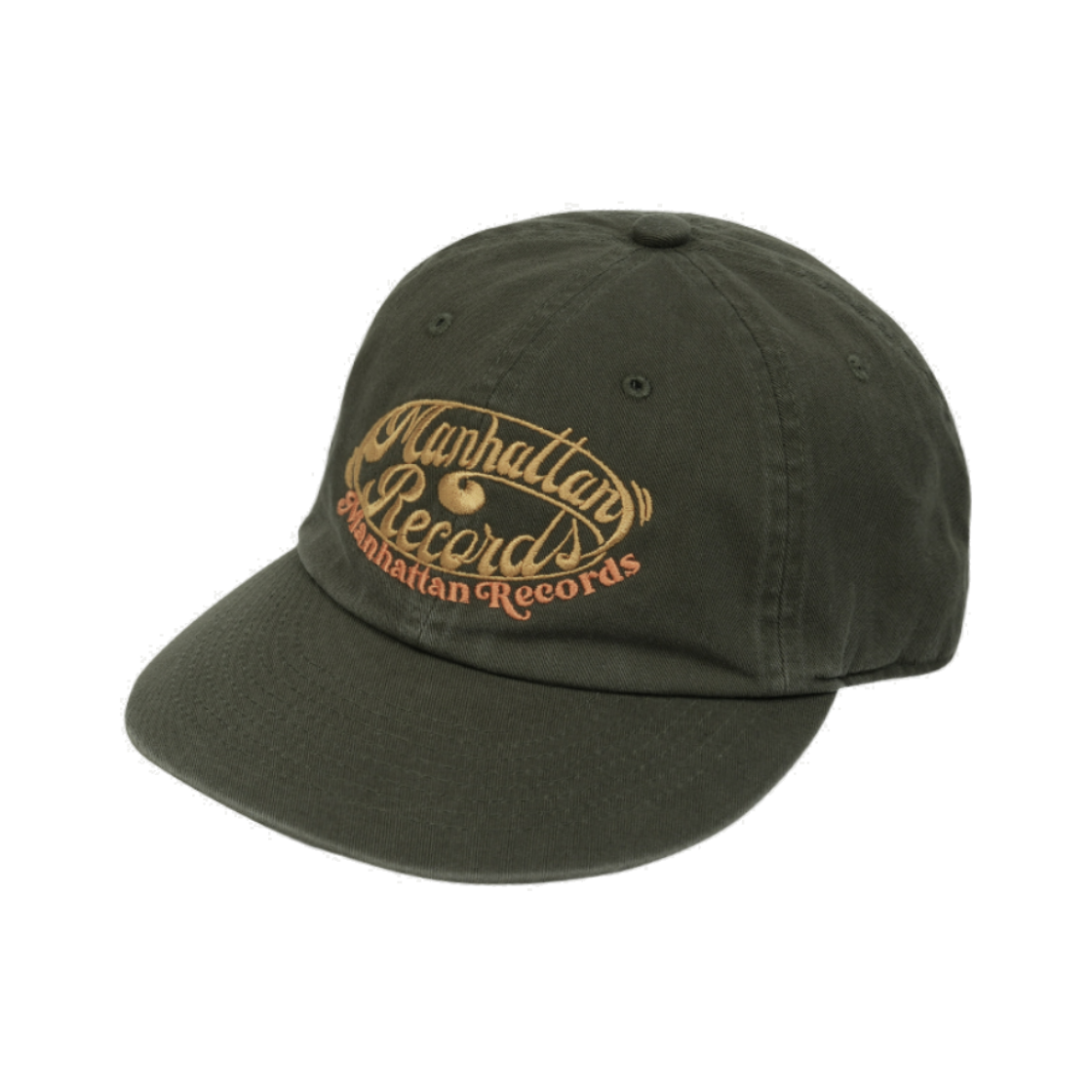 MR26CA007OL Manhattan Records Round Logo Cap - Olive