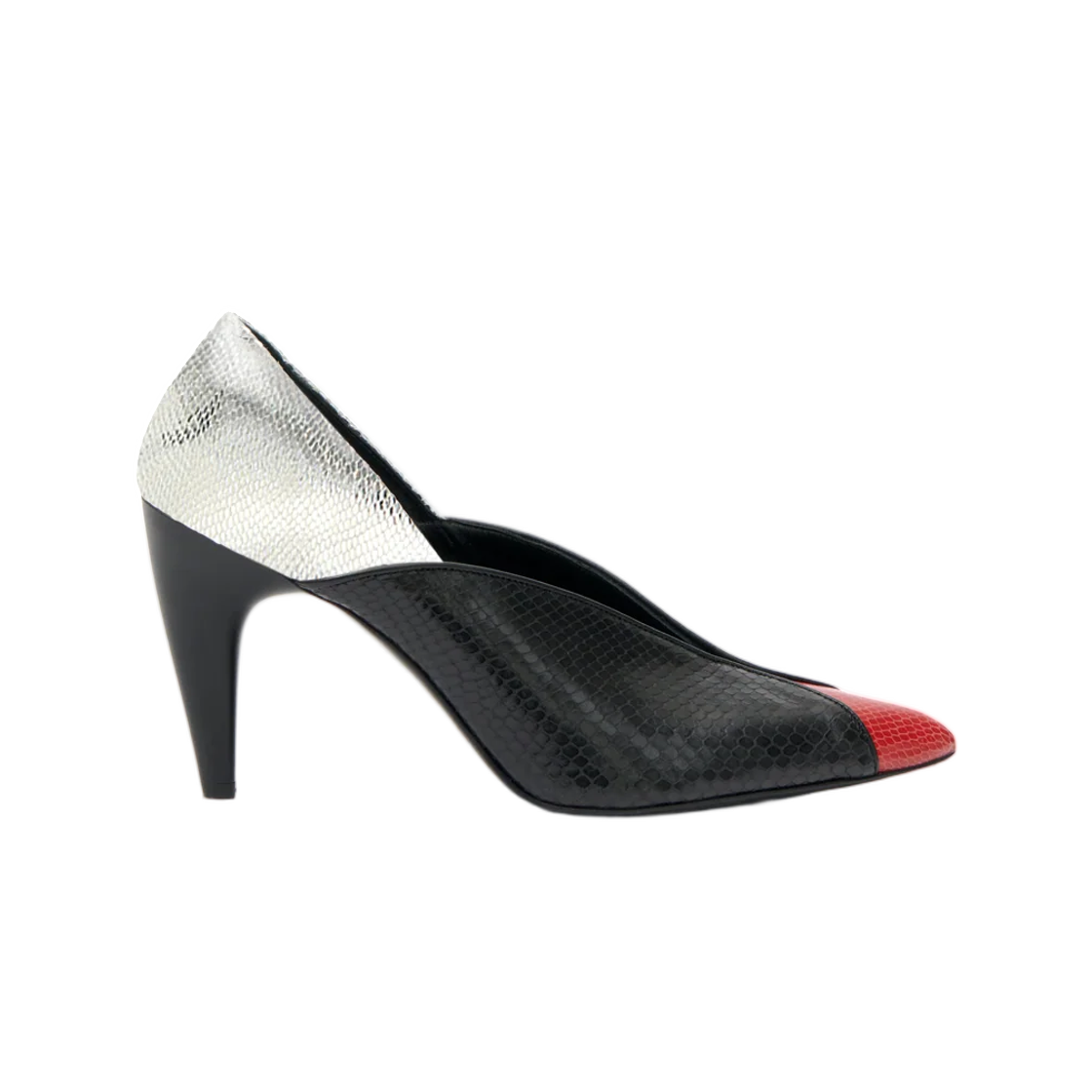 ES0090FA-D4A06S-BKSR (W) Isabel Marant Luza Pumps Black Scarlet Red
