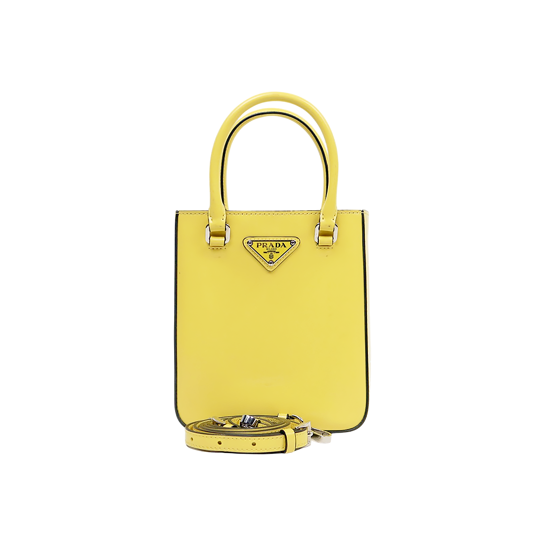 ITJUCSTHDN7P Prada Yellow Brushed Tote Bag