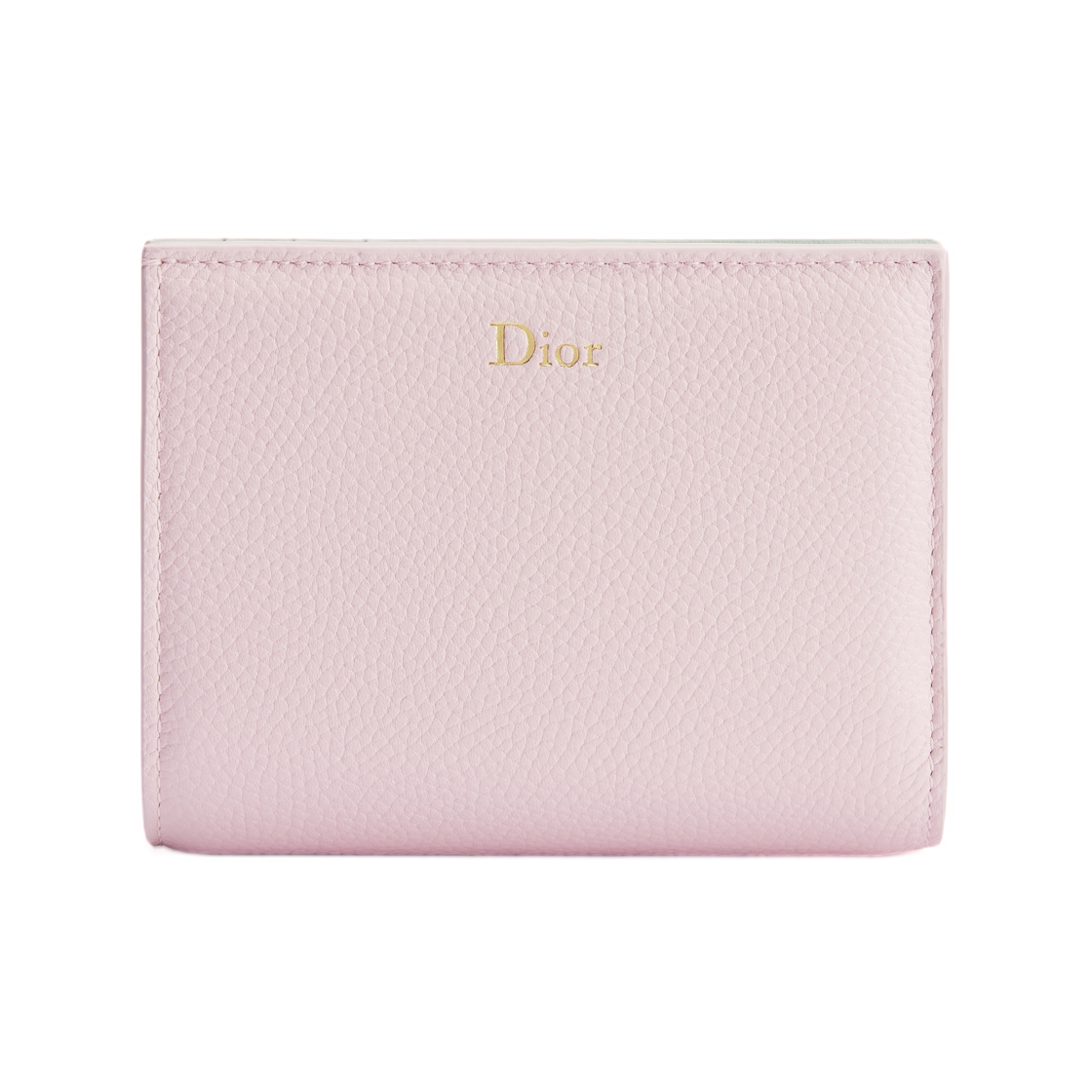 S2218QGME-M03I Dior Medaillon Begonia Wallet Grained Calfskin Rose Tendre Gris Pietro