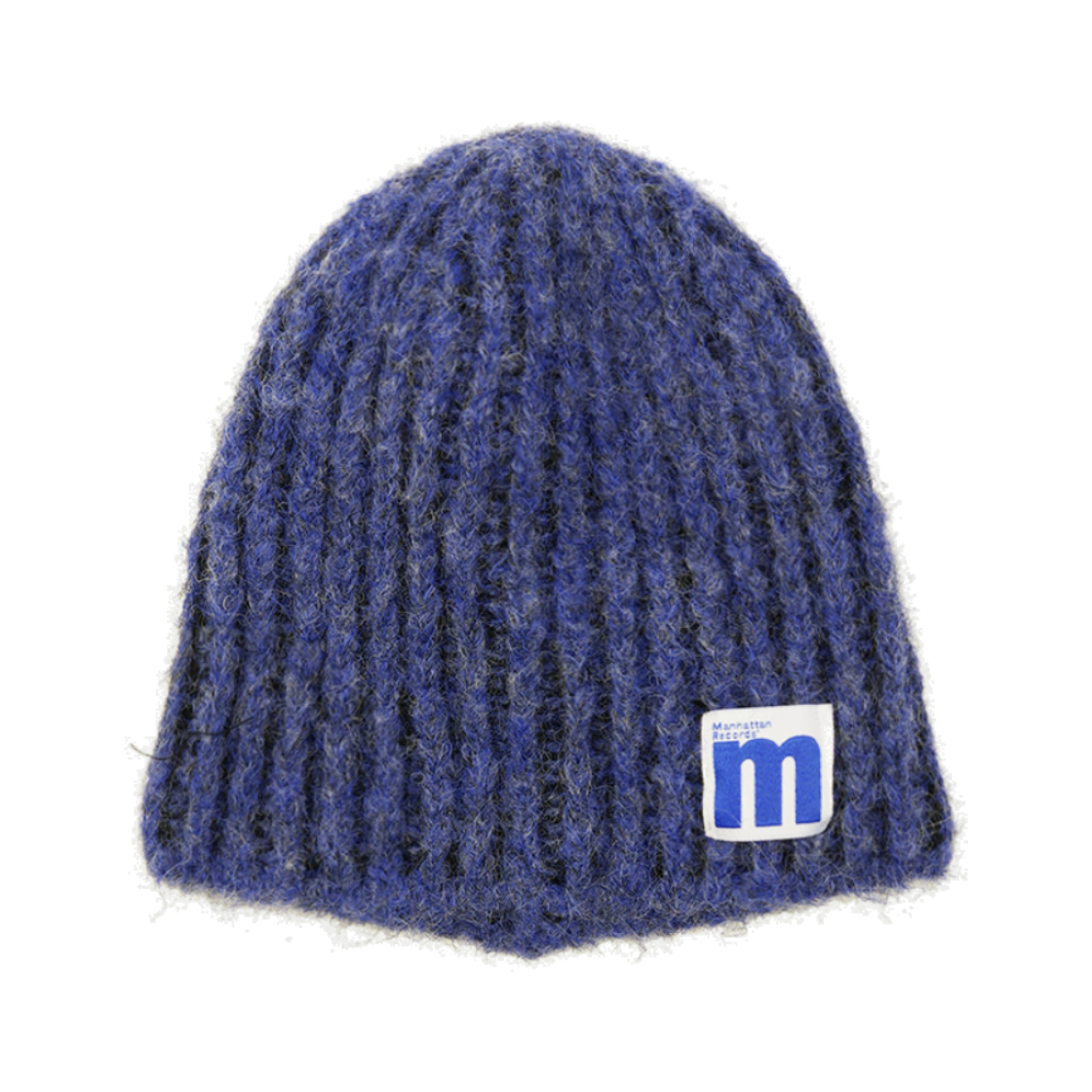 MR26CA010BL Manhattan Records Mohair Rib Beanie - Blue
