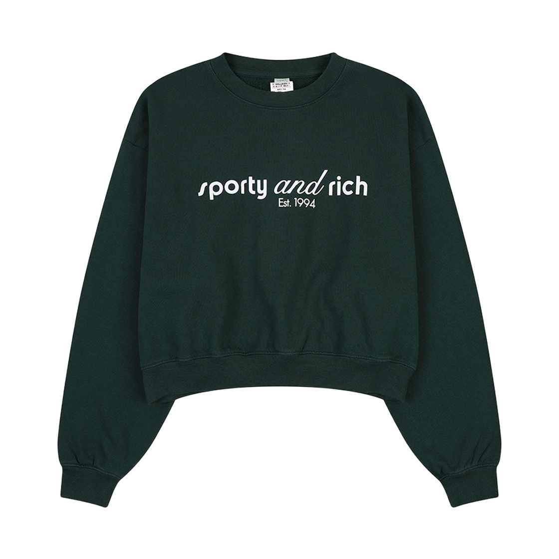 SRD5MT0022GN PEER Sporty & Rich Tank Cropped Crewneck Green