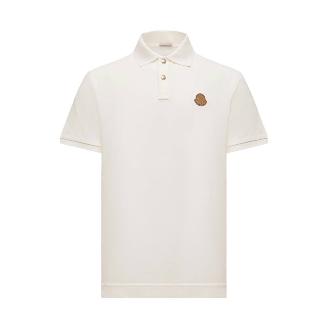 L2-091-8A00013-84556-032 Moncler Logo Patch Cotton Piquet Polo Shirt White - 26FW