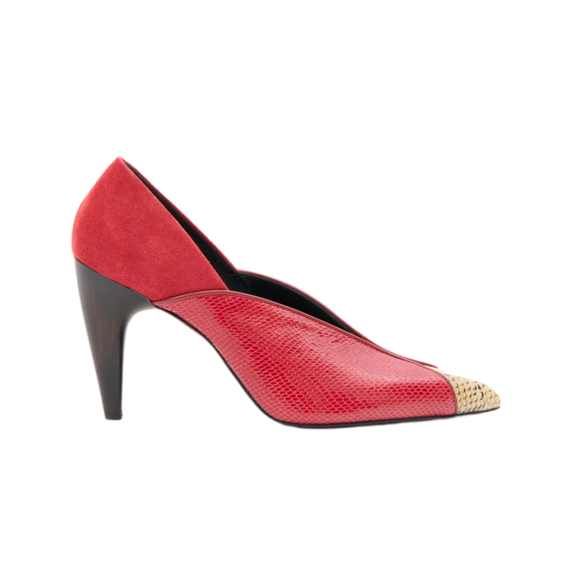ES0090FA-D4A02S-SRSA (W) Isabel Marant Luza Pumps Scarlet Red Sahara
