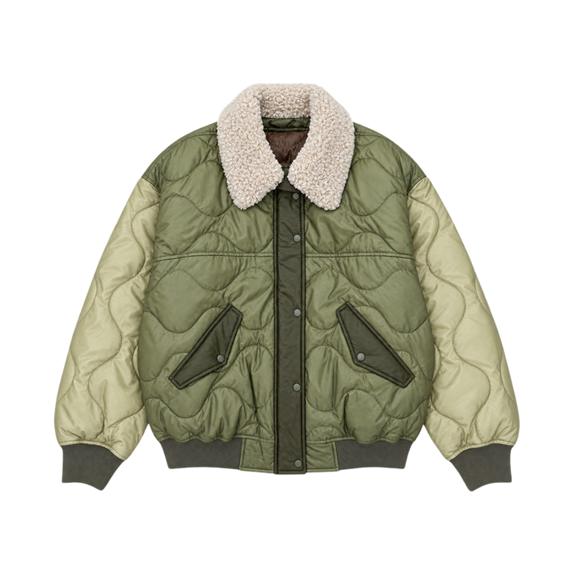 F263JK01 FRITUR Quilted Reversible Jacket Khaki_F263JK01