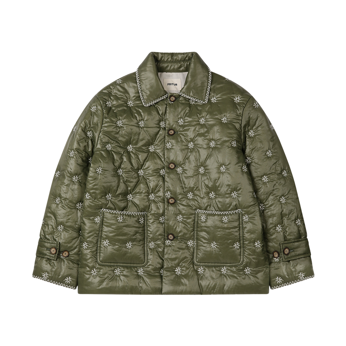 F263JK18 FRITUR The KYOTO Quilted Work Jacket Khaki_F263JK18