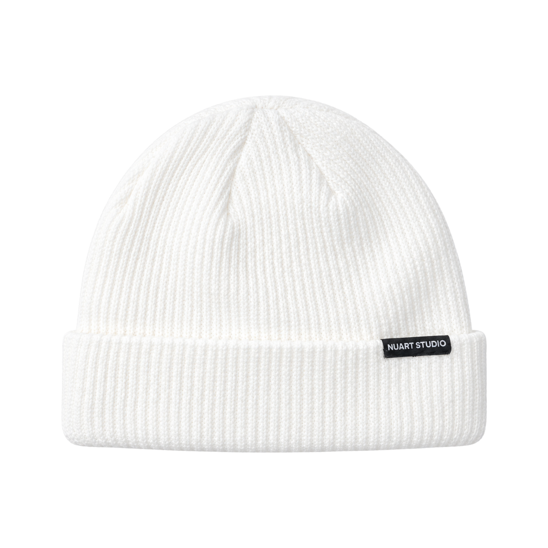 누아트스튜디오 볼드 니트 모자 숏 비니 화이트(NUARTSTUDIO Bold Knit Short Beanie White)