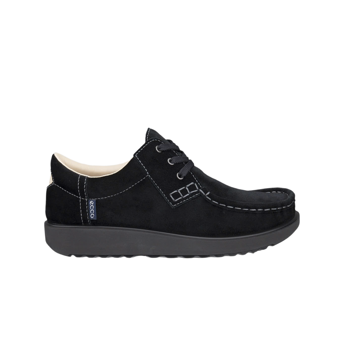 320003-05001 (W) Ecco Joke Suede Moc-Toe Shoes Black