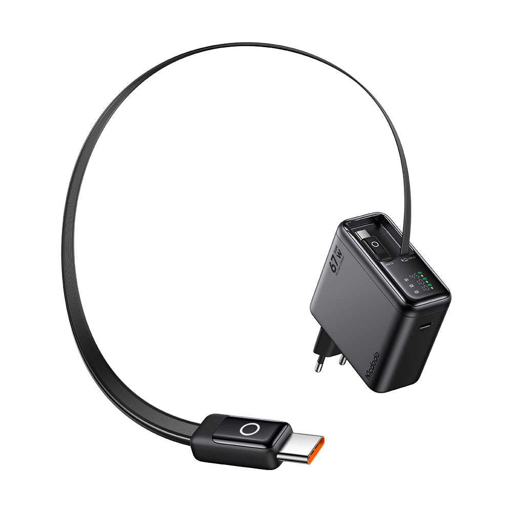 맥도도 GaN 67W 듀얼 C타입 케이블 일체형 초고속 멀티 충전기 CH354(Mcdodo 67W GaN SuperFast Multi Charger with Dual C Type Retractable Cable CH354) - 6
