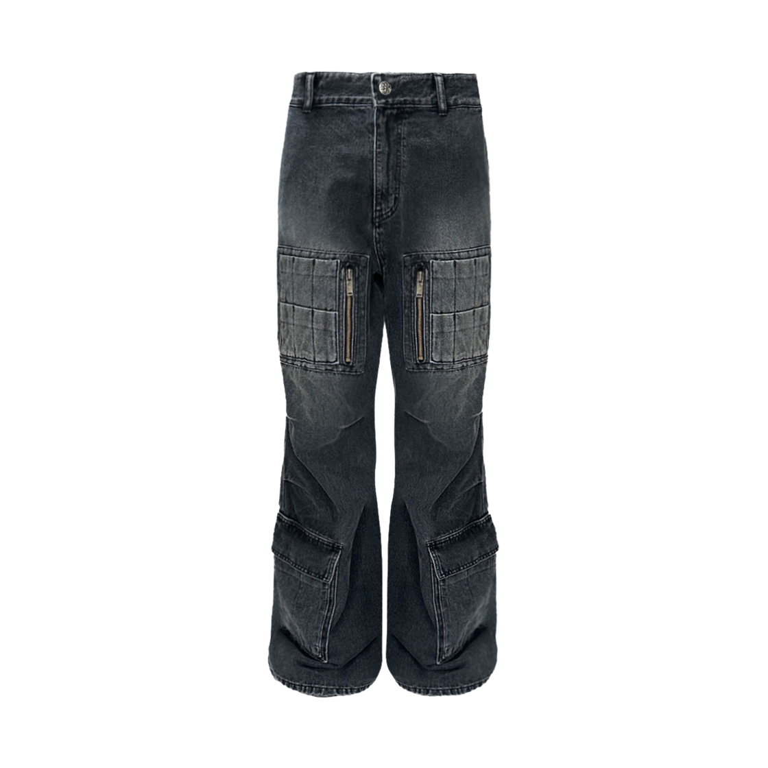 AXAWPTD01-BK AX CONNECTION BETA Utility Cargo Denim Pants Washed Black