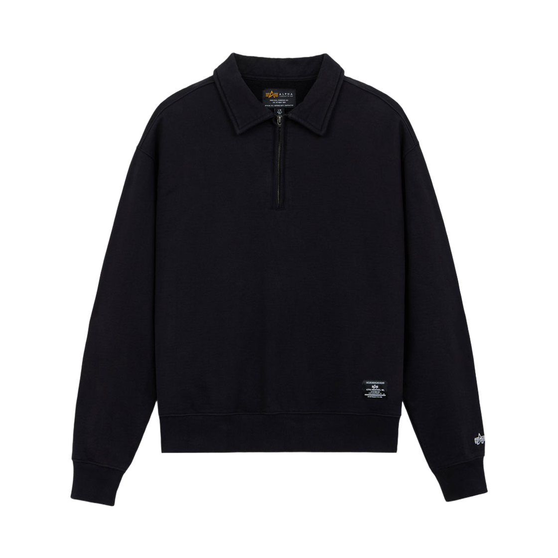 AICOI0000089BLK ALPHA INDUSTRIES Essential 1/4 Zip Relaxed Fit Sweatshirt Black