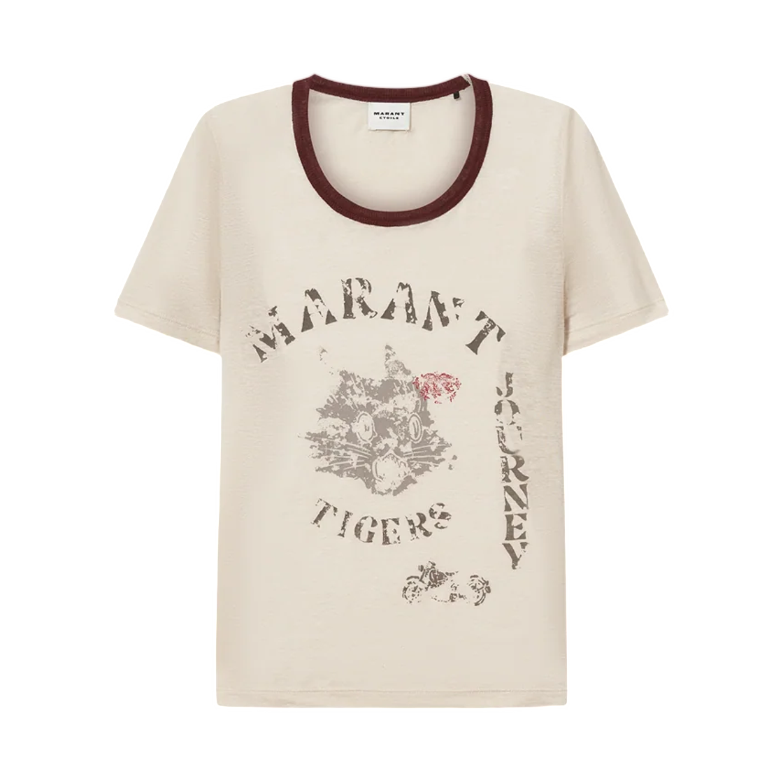 TS0016FA-D3N06E-90LB (W) Isabel Marant Kiliann Linen T-Shirt Light Beige