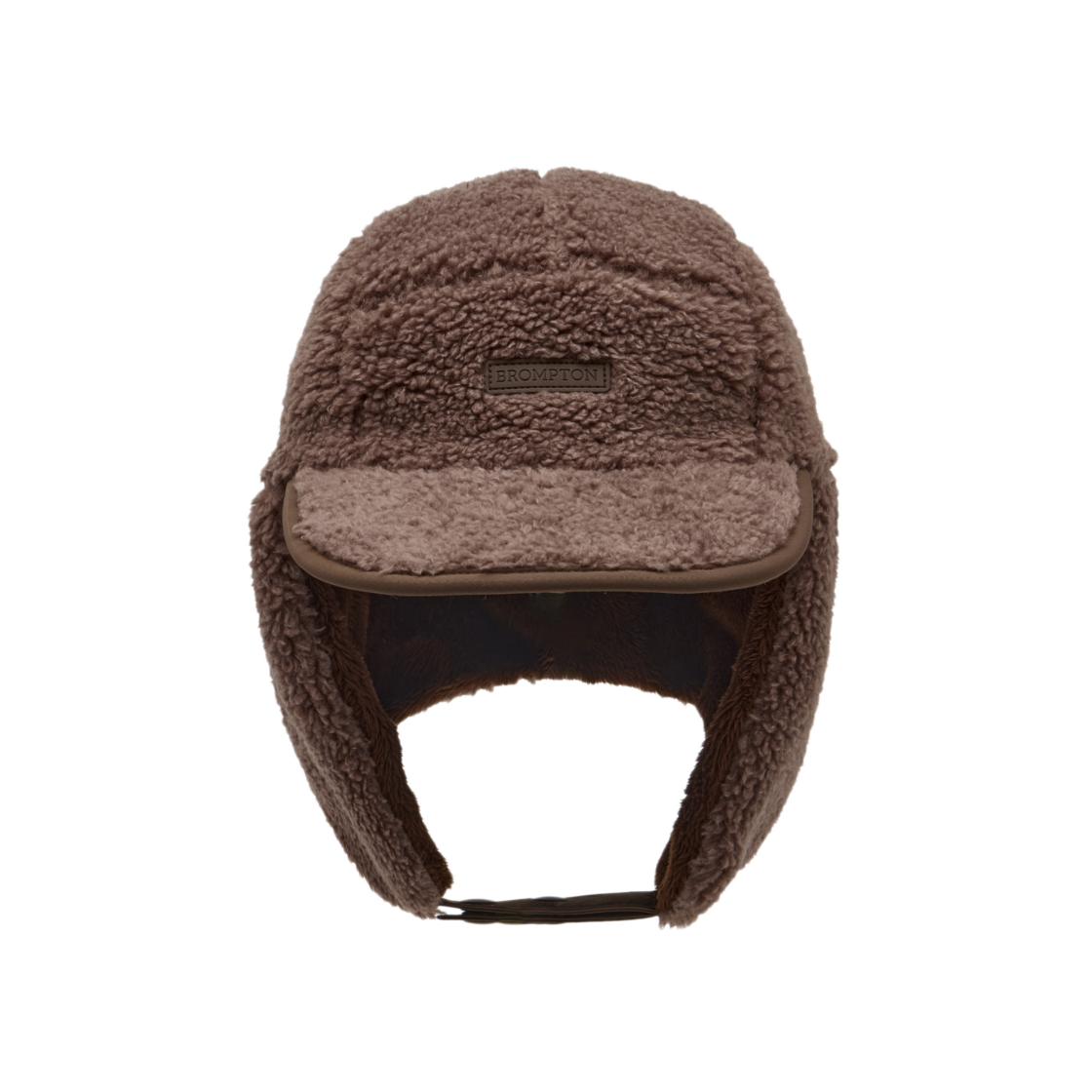 P265AHA126080 BROMPTON LONDON Fleece Ear Flap Cap Brown