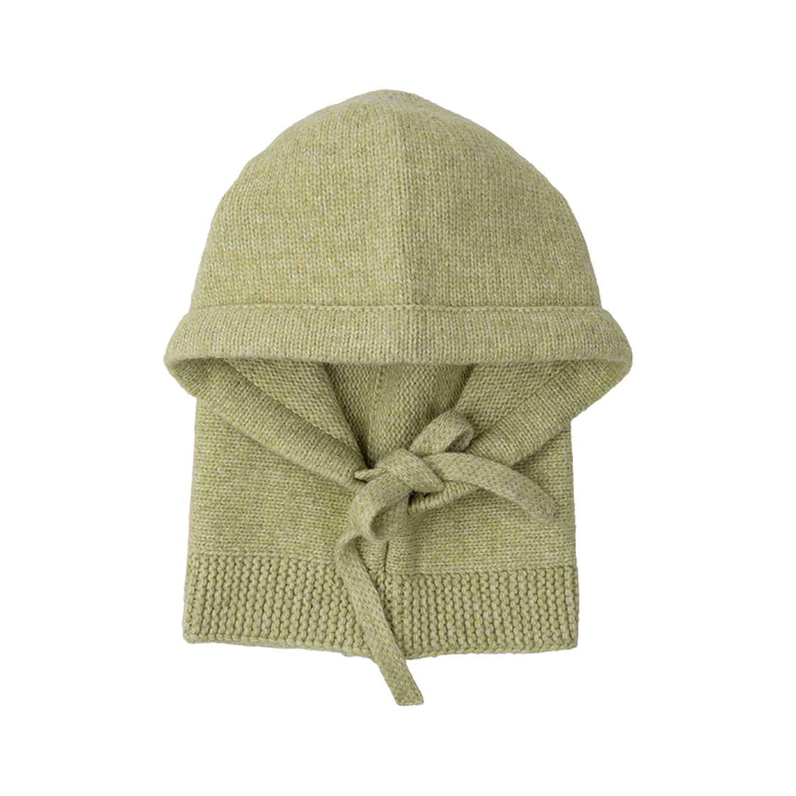 누아트스튜디오 후디 스트링 울 니트 머플러 바라클라바 올리브 그린(NUARTSTUDIO Hoodie Drawstring Wool Knit Scarf Balaclava Olive Green)