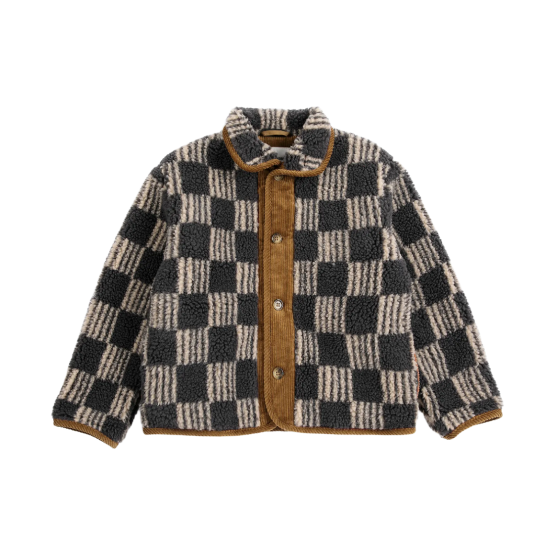 226AC094 (Kids) Bobo Choses Almost Moire All Over Sheepskin Jacket Dark Gray