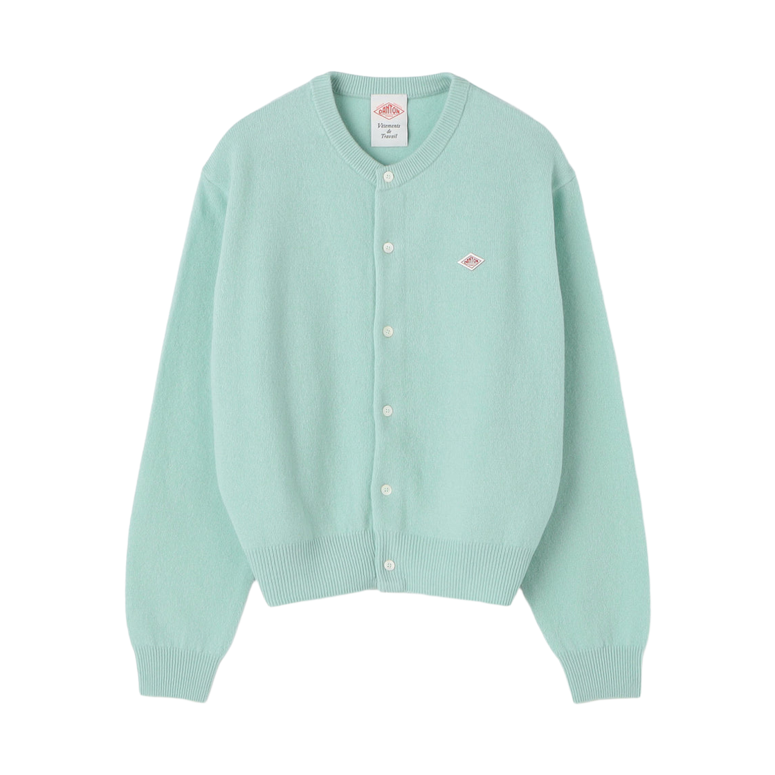 DT-D0031-LMW (W) Danton Lambswool Crewneck Knit Cardigan Mint