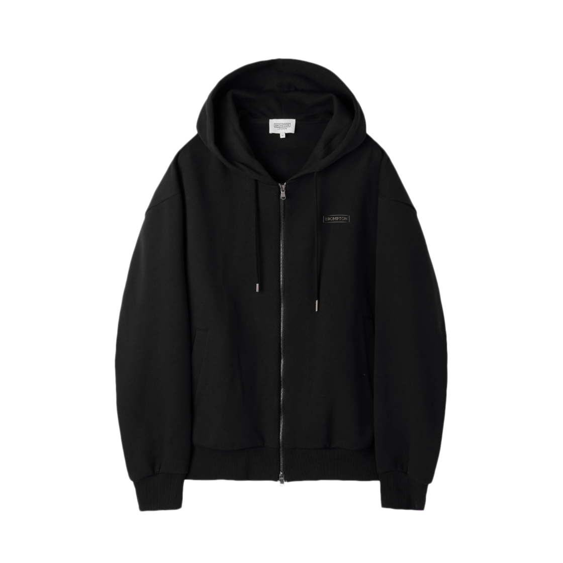 P263UFT163099 BROMPTON LONDON Hooded Zip-Up Black