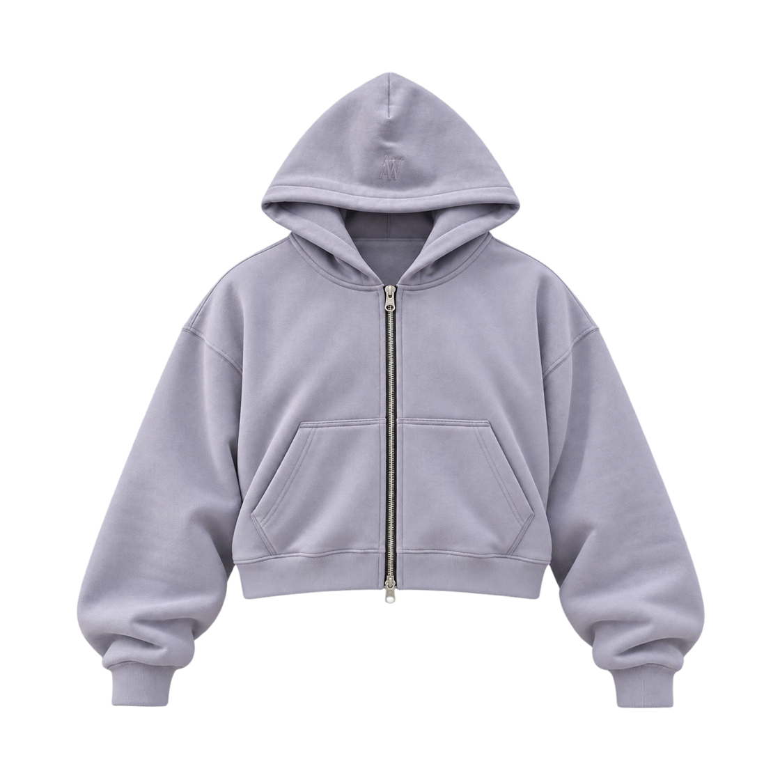 어텐션로우 에디션8. 다이아 스웨트 투웨이 크롭 후드집업 애쉬 바이올렛(ATTENTIONROW Edition 8. Dia Sweat Two-Way Cropped Hoodie Zip-up Ash Violet) - 1