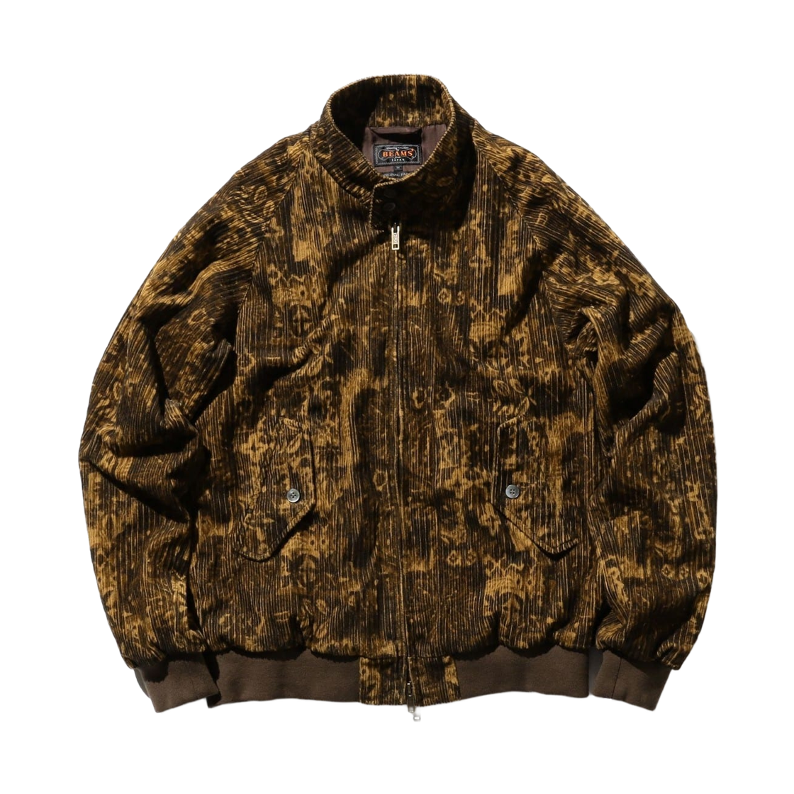 38-18-0390-803 Beams Plus Corduroy Print Jacket Brown