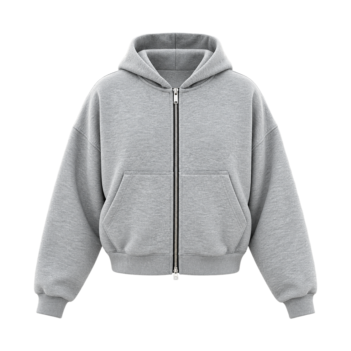어텐션로우 에디션8. 다이아 스웨트 투웨이 크롭 후드집업 그레이 멜란지(ATTENTIONROW Edition 8. Dia Sweat Two-Way Cropped Hoodie Zip-up Gray Melange) - 1