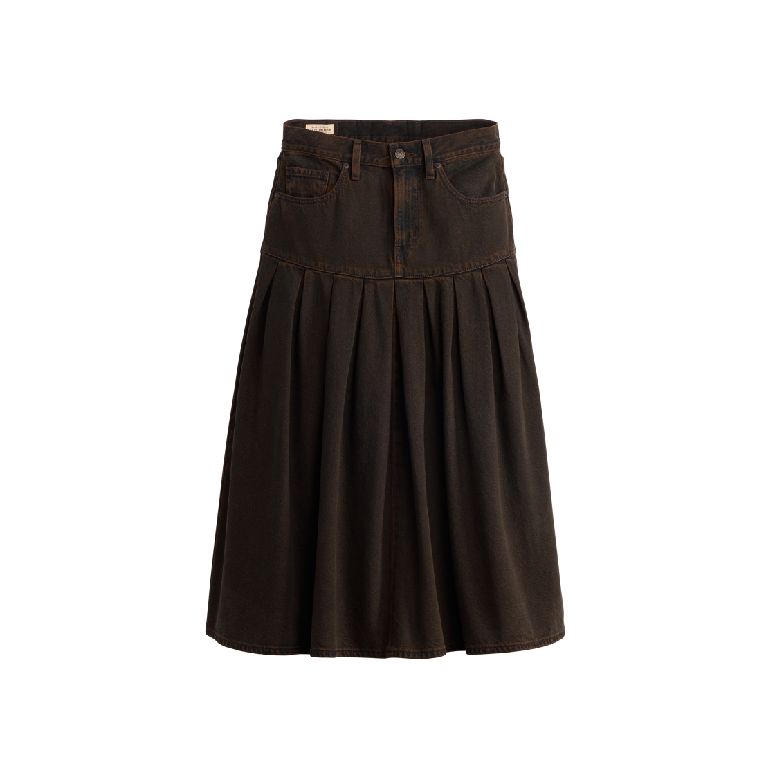 리바이스 요크 플리티드 스커트 브라운(Levi's Yoked Pleated Skirt Brown)