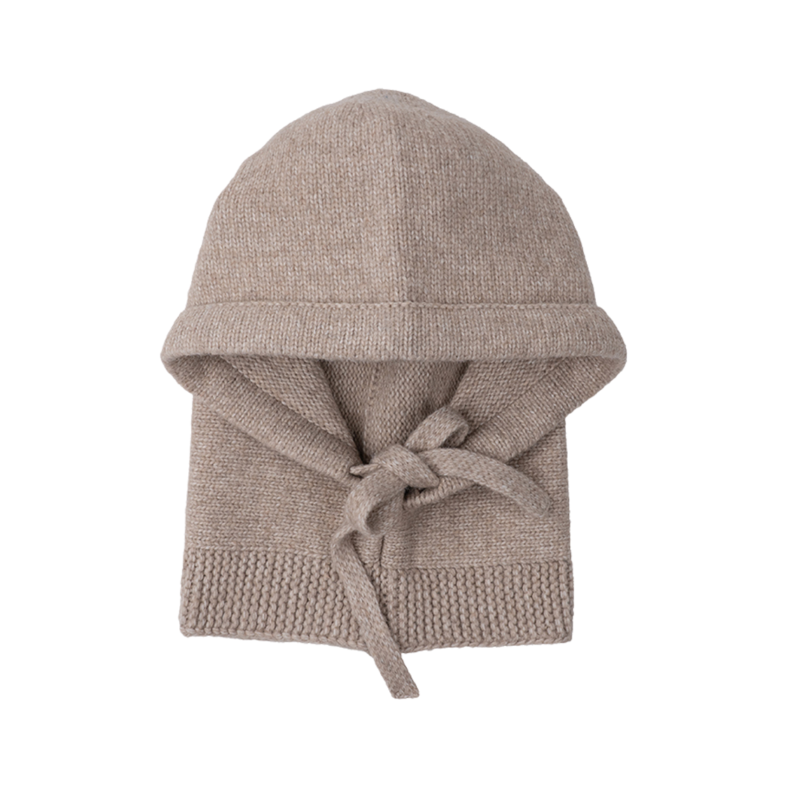 누아트스튜디오 후디 스트링 울 니트 머플러 바라클라바 오트밀(NUARTSTUDIO Hoodie Drawstring Wool Knit Scarf Balaclava Oatmeal)