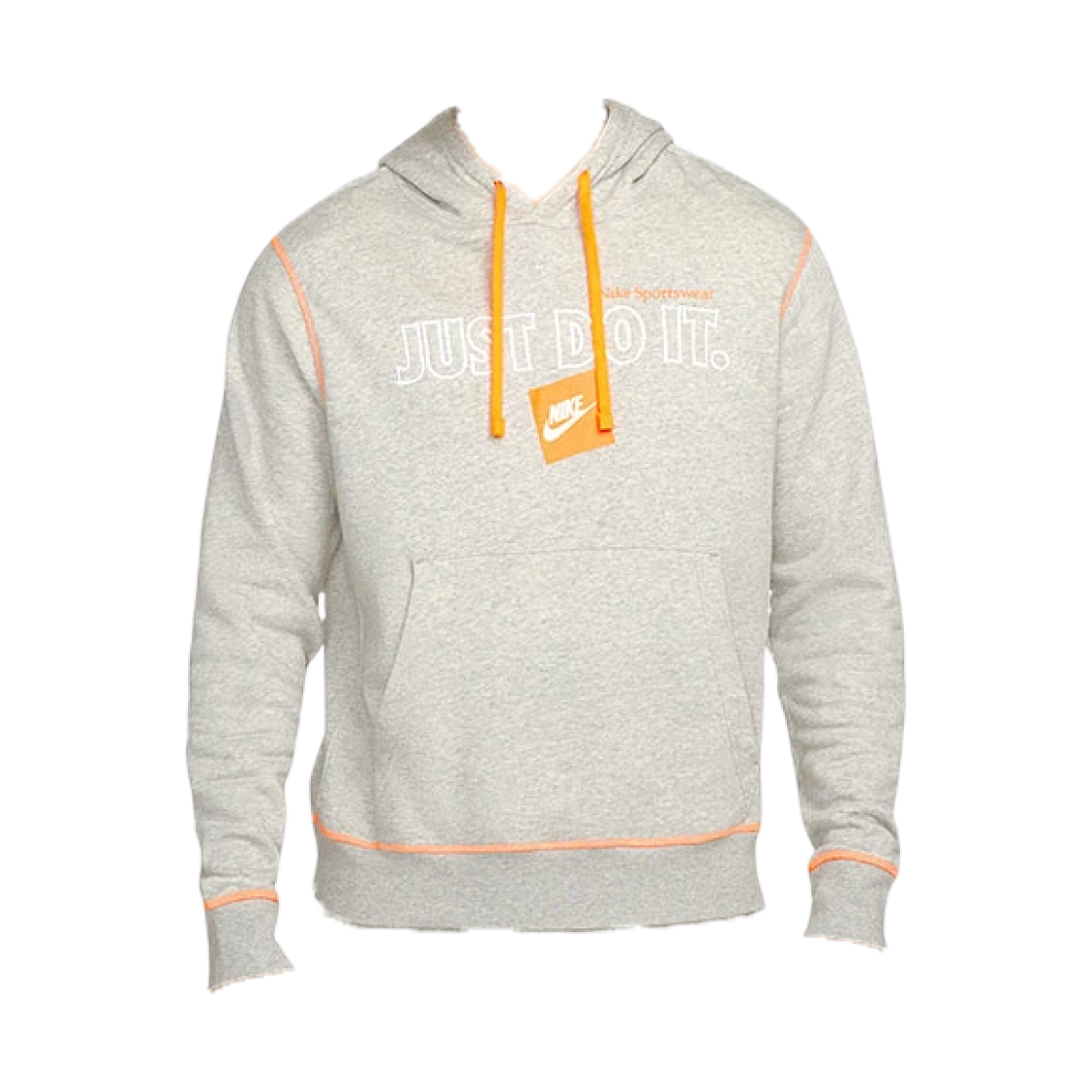 DD6224-063 Nike NSW Just Do It Fleece Pullover Hoodie Dark Grey Heather - Asia