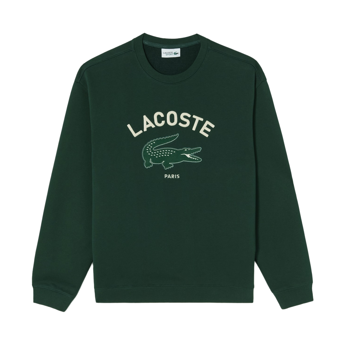 SH946E-56N-YZP Lacoste Big Croc Crewneck Sweatshirt Deep Green