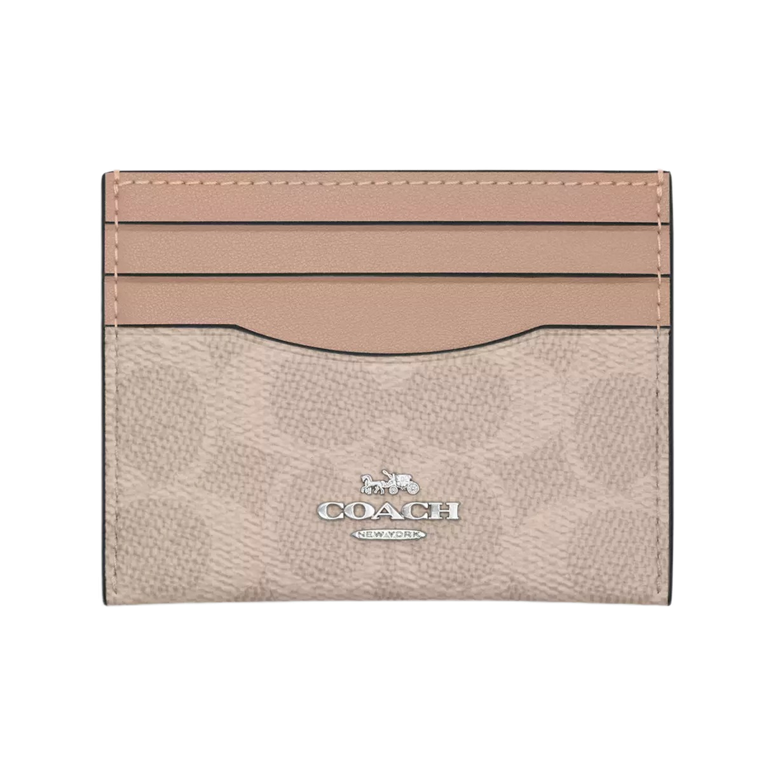 코치 시그니처 캔버스 슬림 ID 카드 케이스 실버 샌드(Coach Slim ID Card Case in Signature Canvas Silver Sand)
