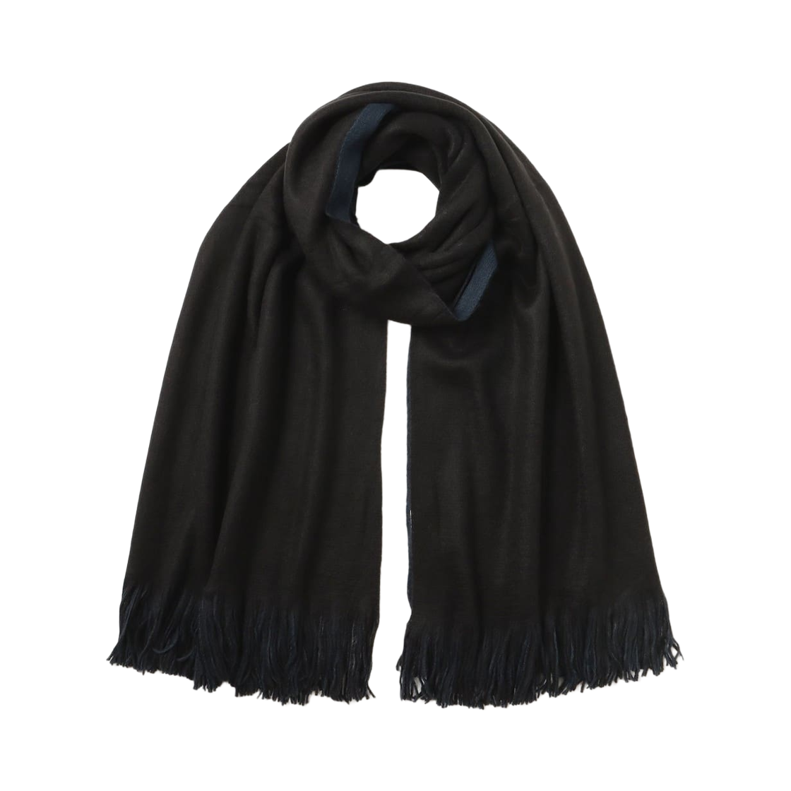 43-45-0028-218 (W) Beams Heart Reversible Raschel Knit Muffler Black