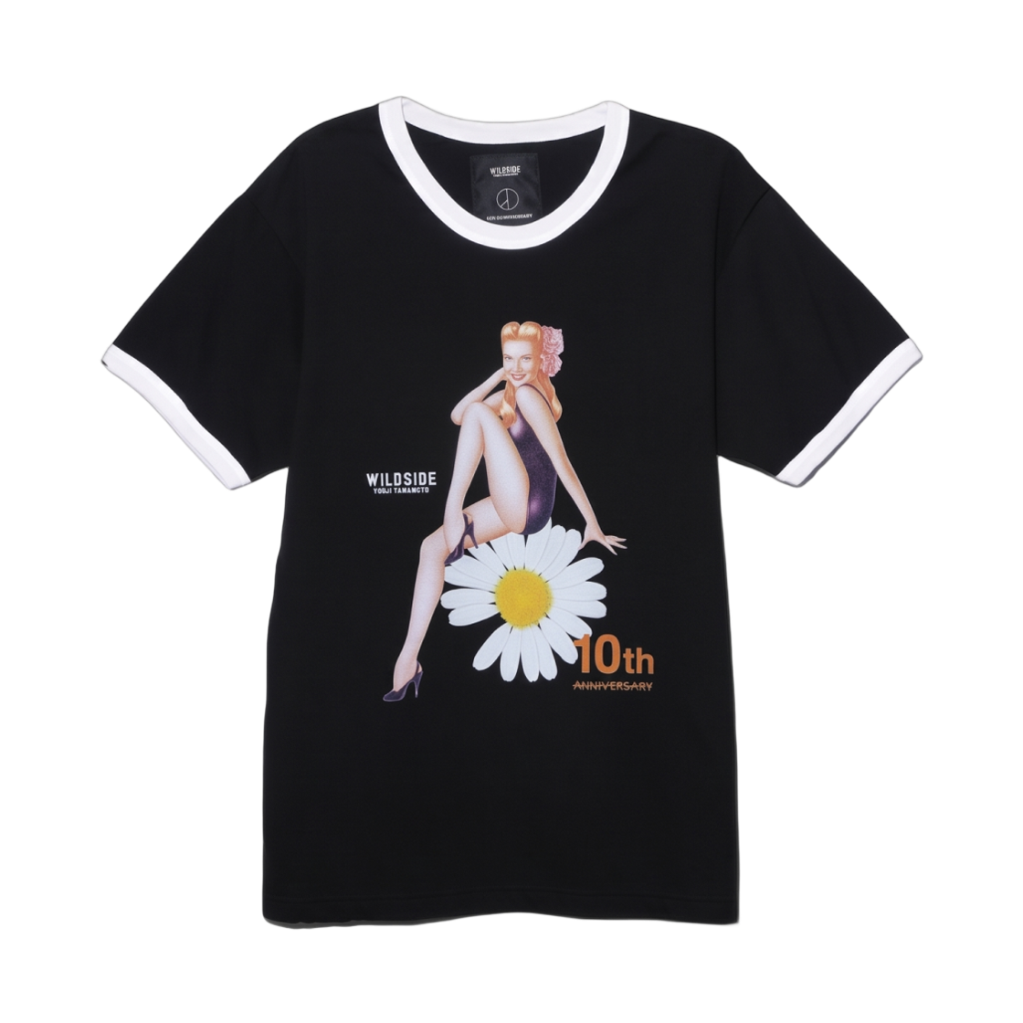 - Peaceminusone x Wildside Yohji Yamamoto Ringer T-Shirt Black