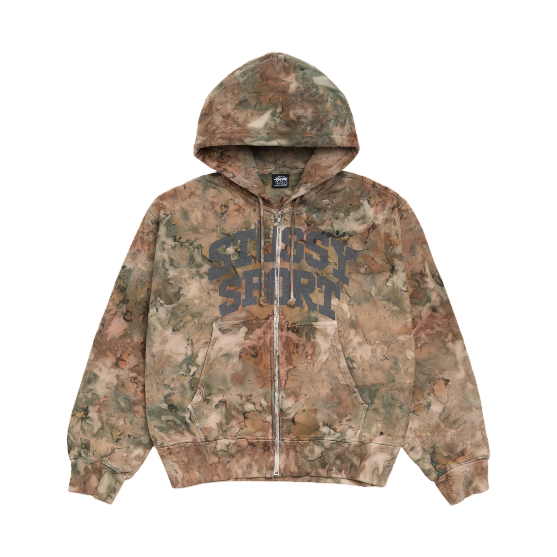 스투시 카모 블록 스포츠 집 후드 브라운 카모(Stussy Camo Block Sport Zip Hoodie Brown Camo) - 1