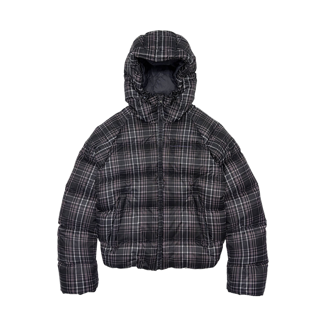 SC26A118MG Sculptor Hooded Puffer Down Gray Check