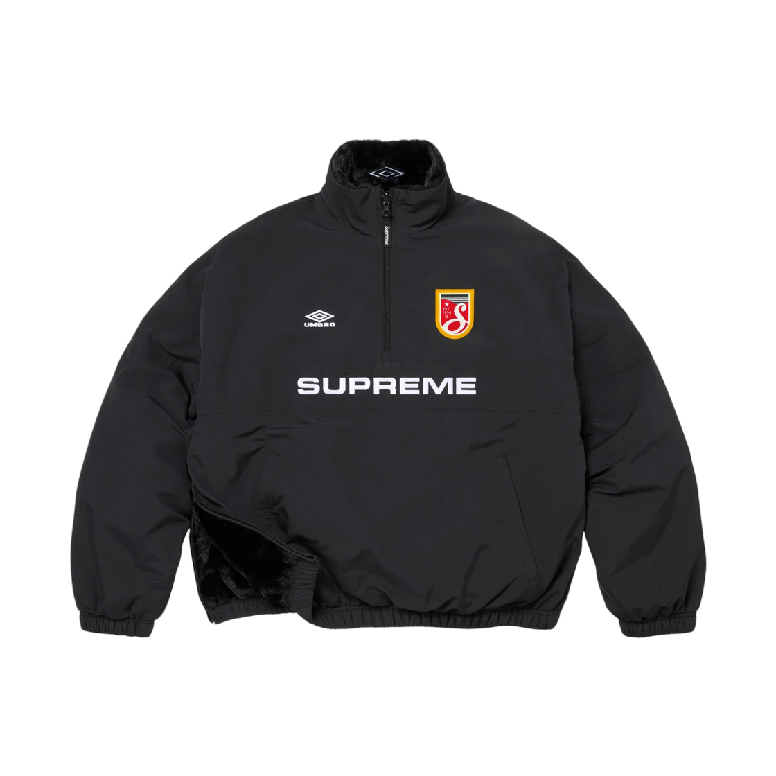 슈프림 x 엄브로 리버시블 포우 퍼 풀오버 블랙 - 26FW(Supreme x Umbro Reversible Faux Fur Pullover Black - 26FW) - 3