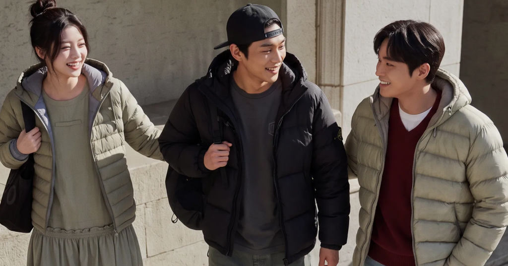 캠퍼스를 채우는 3인 3색 패딩 스타일링